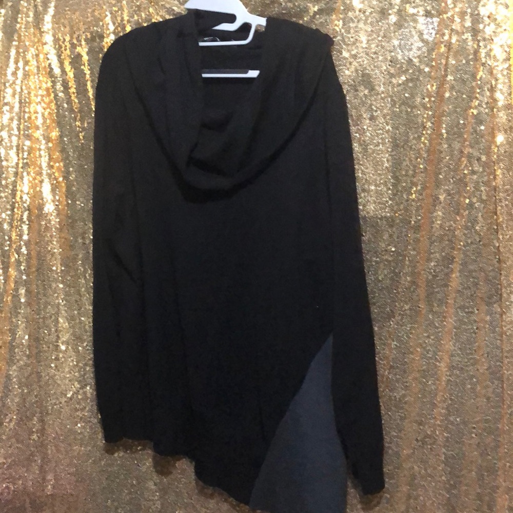 Black and Grey Cowl Neck Sweater